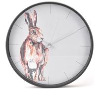 Round Wall Clock Animal Hare Design 30cm Battery Powered Meg Hawkins