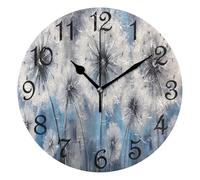 Round Wall Clock Dandelion Oil Silent Wall Clocks 25CM