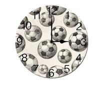 Round Wall Clock Sport Soccer Ball Football Silent Clocks 25CM | Durable Wall Clock Non Ticking Silent Wall Clocks For home Office Living Room