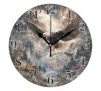 Round Wall Clocks, Clock Bald Thunderstorm over Forest Silent Non-Ticking Decorative Wall Clocks Battery Operated Easy to Read for Indoor Living Room Bedroom 10 IN