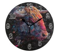 Round Wall Clocks, Clock Taurus Silent Non-Ticking Decorative Wall Clocks Battery Operated Easy to Read for Indoor Living Room Bedroom 10 IN