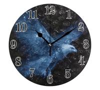 Round Wall Clocks, Clock Unreal Eagled Pattern Silent Non-Ticking Decorative Wall Clocks Battery Operated Easy to Read for Indoor Living Room Bedroom 10 IN