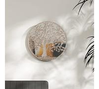 Round Wall Mirror Sand 40 x 2.5 cm with Iron Frame for Indoor Use, Decorative Wall Decoration for Hallway, Bathroom, Living Room, Versatile Standing Mirror for Light Steering and Room Design
