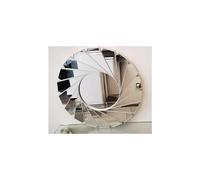 Round Wall Mirror Silver Art Deco Swirl 61cm