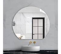Round Wall Mirror, Undercut Half Round Bathroom Mirror, Frameless Vanity Mirror, 50/60/70/80cm, HD/explosion-proof, Bathroom Shaving Mirror (Size : 50cm/19.7in) (60cm/23.6in)