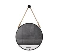 Round Wall Mirror with Hanging Rope, Modern Bathroom and Bedroom Decor, 40/50/60/70 cm Black Mirror for Kids Room, Living Room, Stylish Wall Art