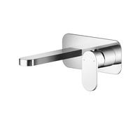 Round Wall Mount 2 Tap Hole Basin Mixer Tap & Back Plate - Chrome