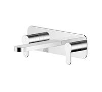 Round Wall Mount 3 Tap Hole Basin Mixer Tap & Back Plate - Chrome