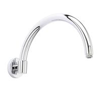 Round Wall Mount Curved Shower Arm - 303mm - Chrome