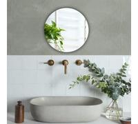 Round Wall Mounted Acrylic Bathroom Mirror: Frameless, Easy to Stick, Strong, Lightweight