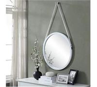 Round Wall Mounted Bathroom Mirror 30-60cm Diameter White Fiberboard Frame Decorative Vanity Mirror for Home Decor Stylish and Functional Wall Decor