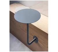 Round Wall-Mounted Coffee Table 40cm Metal Tray Accent Table for Drinks Small Bar Table for Café Restaurant Bedroom - Grey Finish