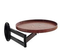 Round Wall-Mounted Folding Table, Retractable Coffee Table With Adjustable Extension, Solid Wood Composite Shelf For Small Spaces, Waterproof Surface For Home, Cafe & Kitchen