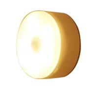Round Wall Night Light, Sticky Bedroom Sleep Button Night Light, 3 Color Adjustable Led Night Light, Small Night Light Rechargeable Plug in Night Light for Hallway, Landing