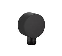 Round Wall Supply Elbow, Handheld Shower Hose Connector, Union Shower Outlet Elbow, G 1/2", Black