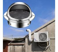 Round Wall Vent Outlet, 304 Stainless Steel Air Vent 3in 4in 8in 10in, Round Cover Ventilating Fan, Prevents Pipe Blockage, Louvered Grille Cover Blocking Headwinds(6.3in 160mm)