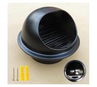 Round Wall Vent Outlet, Black Round 304 Stainless Steel, 12in 10in 7in Louvered Grille Cover Blocking Headwinds, Versatile, Multiple Sizes Ventilation Hood(160mm 6.3 inch)