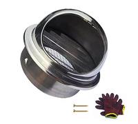 Round Wall Vent Outlet Cover For Kitchen Bedroom, 304 Stainless Steel Wall Vent Cap With A Pair Of Gloves, Weatherproof, Wall Air Soffit Vents With Built-in Screen Mesh (Silver 180mm/7in)