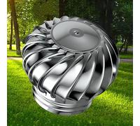 Round Wall Vent Outlet, External Extractor Roof Wind Turbines Cap Vent, Silent Pipefit Roof Ventilating Fan, All Purpose Chimney Cowl Rotating Roof Vents Energy-Efficient(160mm)