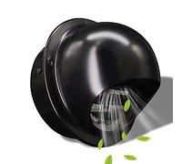 Round Wall Vent Outlet, Round Exhaust Hood Stainless Steel, Black Louvered Grille Cover Blocking Headwinds, Surface Paint, Prevents Headwinds And Rain Air Soffit Vents(100mm(4 inch))