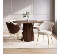 Round Walnut Pedestal Dining Table - Seats 4 - Owen