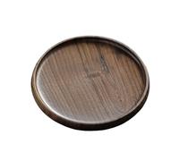 Round Walnut Serving Tray - Solid Wood Pot Holder for Kung Fu Tea Set - Small Dry Brewing Table Pad - Decorative Teapot Lid & Bowl Maintenance Accessory
