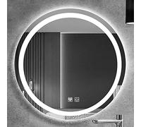 Round Waterproof Illuminated LED Bathroom Mirror Backlit Smart Wall Makeup Mirrors with Dimmable Sensor Touch Control