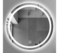 Round Waterproof Illuminated LED Bathroom Mirror Backlit Smart Wall Makeup Mirrors with Dimmable Sensor Touch Control