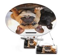 Round Waterproof Picnic Blanket, Cute French Bulldog Printed Outdoor Foldable Picnic Mat for Camping Beach Grass Park