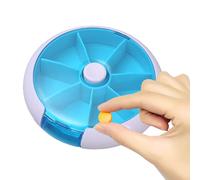 Round Weekly Pierce with Transparent Lid | Organiser Pills with Retractable Compartments and Colour-Coded Days Practical Pill Dispenser for Preserving , Sweets