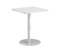 Round White High Top Table, 18.9" Top Diameter Bar Table with Metal Frame, Heavy Duty Cocktail Table for Home Bar, Party, Cafe Glossy White,48cm