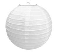 Round White Paper Lampshade 30cm - Bamboo Style Ribbed Paper with Wire Expander Ideal for Bedrooms Living Rooms, Hallways, Garden, Wedding, Birthday and Decorations