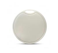 Round White Plastic Kitchen Chopping Board - Durable Cutting Board for Food Preparation, Fruits, Vegetables & Meat - Easy to Clean, Non-Toxic, Lightweight - 34 x 0.7 cm