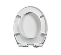 Round White Toilet Seat with Slow Close Quiet Close Mechanism - Easy Installation, Non-Slip, 07C 36 * 44cm, 07D 37 * 44cm