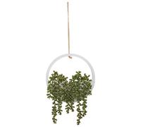Round White Wooden Hanging Artificial Plant hanging Foliage Ornament Artificial Flowers Hotel Wedding Home Decorative Flower Home Decor Gift