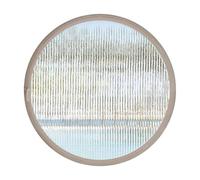 Round Window Rotating Tempered Glass Home Decoration Ventilation Windows Central Axis 360° Rotatable Window for Bathroom, Bedroom, Living Room(White C,100cm)