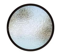 Round Window Rotating Tempered Glass Home Decoration Ventilation Windows Central Axis 360° Rotatable Window for Bathroom, Bedroom, Living Room(Black B,100cm)