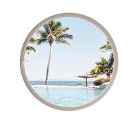 Round Window Tempered Glass Round Window 360° Rotation, Ventilation Replacement Pivot Casement Window with Handle, Easy to Install(Transparent Glass,72cm/28.35in)