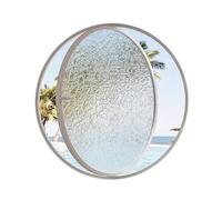 Round Window Tempered Glass Round Window 360° Rotation, Ventilation Replacement Pivot Casement Window with Handle, Easy to Install(Water Ripple Glass,94cm/37.01in)