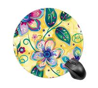 Round with Green Circle Mouse Pad Non-Slip Rubber Base Waterproof Mouse Mat Travel Portable Gaming Mousepad for Office Work Home Computer Laptop Personalized Accessory