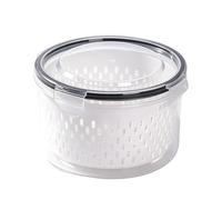 Round with Removable Colander, Fresh Fruit Containers for Fridge, 7x5 Inch Bowl with Airtight Lid, Fridge Fruit Saver Containers, Kitchen Accessory with Space Saving Design, Home Tool for Office