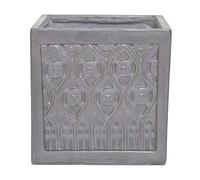 Round Wood Clayfibre - Moroccan Box Planter - Silver - 320 x 320 x 320 (H) mm