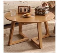 Round Wood Coffee Table, Mid Century Modern Design for Living Room, Circle Center Table for Small Spaces, Easy Assembly