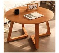Round Wood Coffee Table, Mid Century Modern Design for Living Room, Circle Center Table for Small Spaces, Easy Assembly