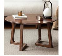 Round Wood Coffee Table, Mid Century Modern Design for Living Room, Circle Center Table for Small Spaces, Easy Assembly