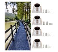 Round Wood Fence Post Base with Screws4PCS inless Steel Brackets for Deck & Porch Railing SupportDiameter 7.87in Height 4.72in