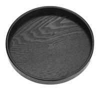 Round Wood Serving Tray, Solid Wooden Decorative Tray Non-Slip Tea Coffee Table Tray Snack Plate Food Meals Serving Tray with Raised Edges for Home Decor Kitchen Restaurant