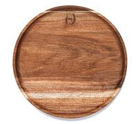 Round Wood Tray, Acacia Wooden Serving Platter, Appetizer Charcuterie Board for Appetizers, Sushi, Snacks, Charcuterie, Kitchen or Party Use, 35 x 35 x 2 cm