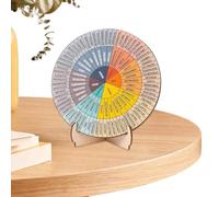 Round Wooden Chart - Feelings Wheel with Stand, Health Feelings Color Wheels, Boat Motor Coffee Stirrers, Motor Coffee Stirrer Boat, Calming Emotions Wheel, Feeling Wheel for Desk