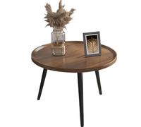 Round Wooden Coffee Table - Low Dining & Tea Table, Small Sofa & Study Table with Solid Legs for Living Room, Bedroom, Modern Home Decor